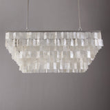 Elsa 6-Light White Mother of Pearl Tiered Kitchen Island lighting Mediterranean Pastoral