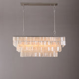 Elsa 6-Light White Mother of Pearl Tiered Kitchen Island lighting Mediterranean Pastoral