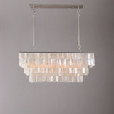 Elsa 6-Light White Mother of Pearl Tiered Kitchen Island lighting Mediterranean Pastoral