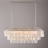 Elsa 6-Light White Mother of Pearl Tiered Kitchen Island lighting Mediterranean Pastoral