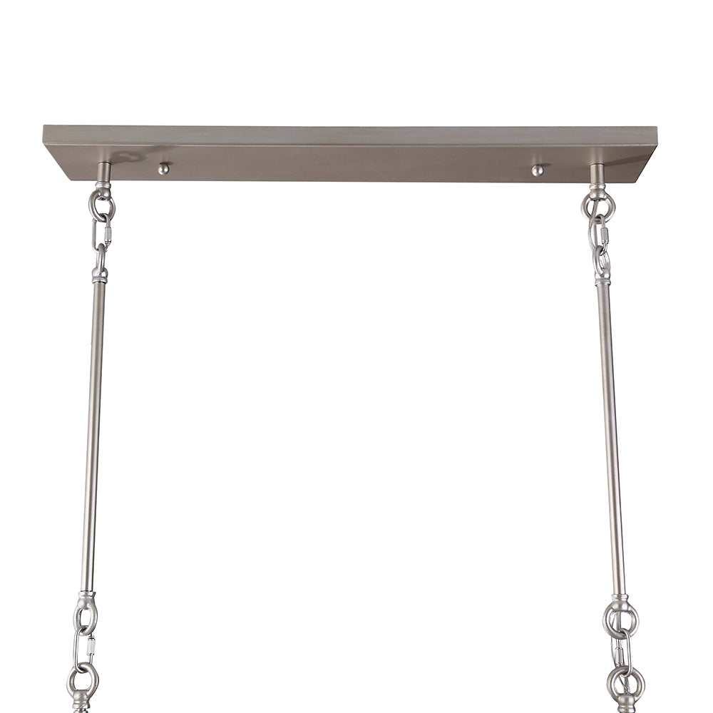 Elsa 6-Light White Mother of Pearl Tiered Kitchen Island lighting Mediterranean Pastoral