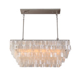 Elsa 6-Light White Mother of Pearl Tiered Kitchen Island lighting Mediterranean Pastoral