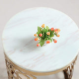 Gold Modern Round End Table with Marble Top Side Table-Richsoul-End & Side Tables,Furniture,Living Room Furniture