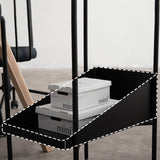 Modern Black Metal Bar Cart 2-Tier Trolley on Wheels