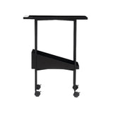 Modern Black Metal Bar Cart 2-Tier Trolley on Wheels