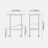 Modern Black Metal Bar Cart 2-Tier Trolley on Wheels