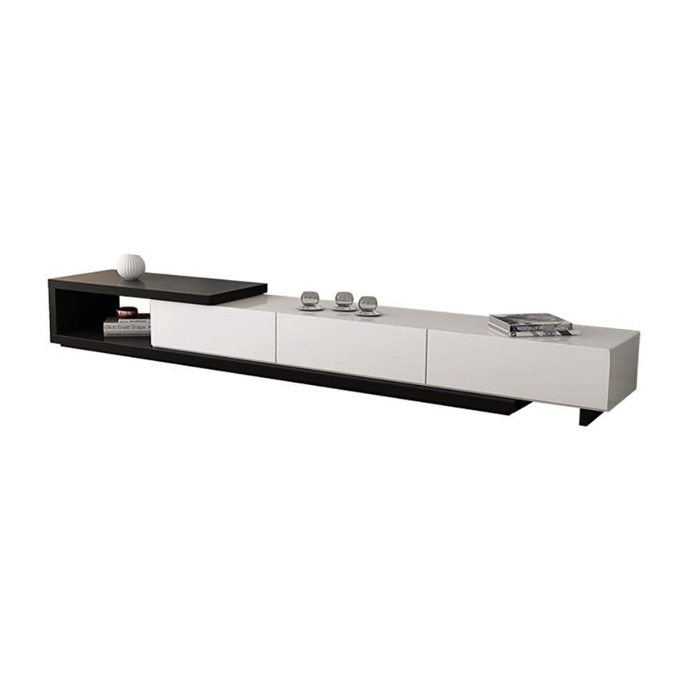 Modern TV Stand Retracted & Extendable 3-Drawer Media Console-Wehomz-Furniture,Living Room Furniture,TV Stands