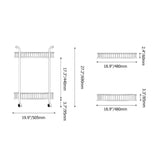 Modern Side Table Rattan Bar Cart with Rolling Foot Woven Side Table-Richsoul-End & Side Tables,Furniture,Living Room Furniture