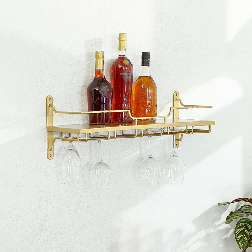 Nordic Wall Mounted Wine Rack Glass Rack in Gold