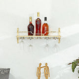 Nordic Wall Mounted Wine Rack Glass Rack in Gold