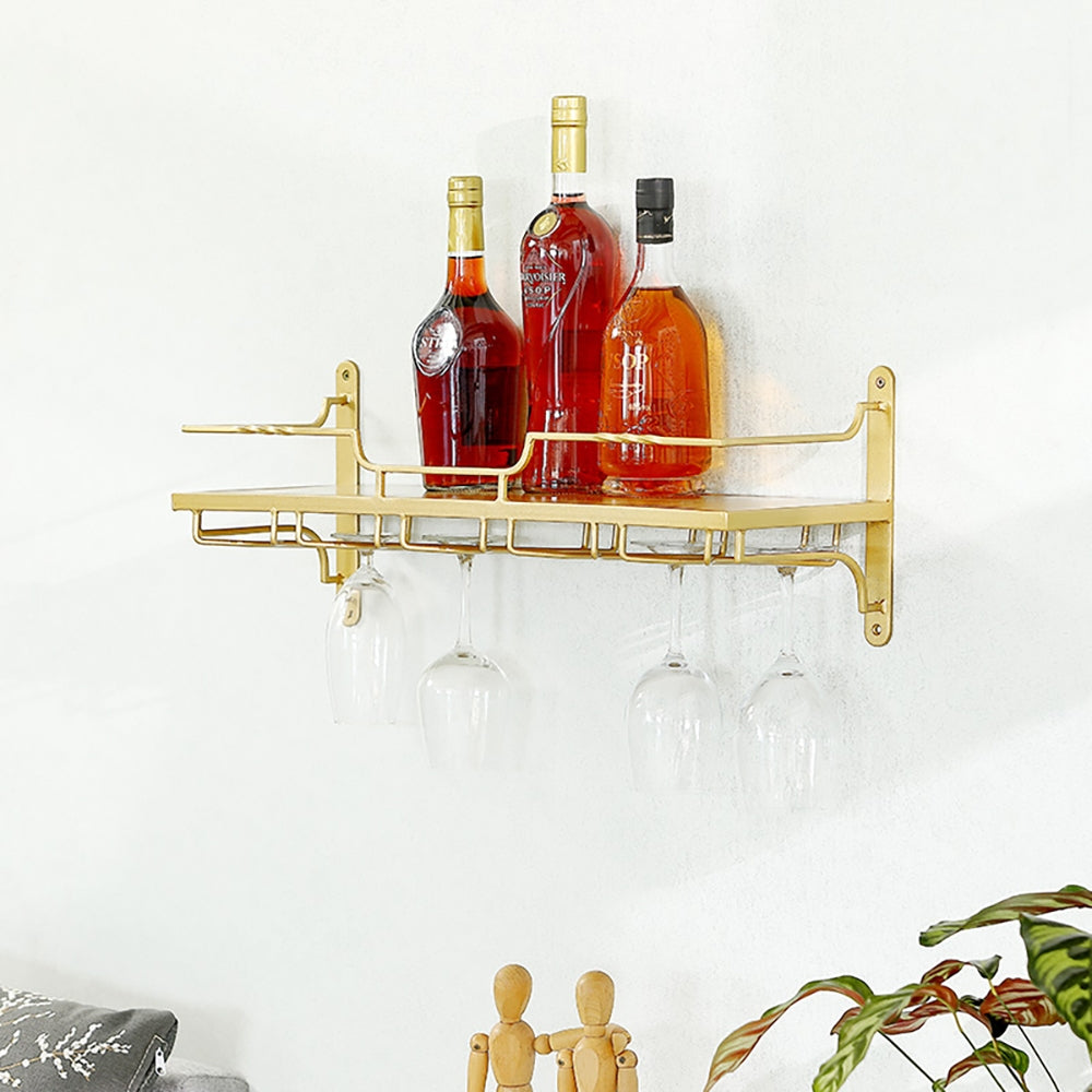 Nordic Wall Mounted Wine Rack Glass Rack in Gold
