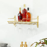 Nordic Wall Mounted Wine Rack Glass Rack in Gold