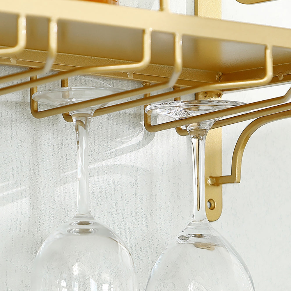 Nordic Wall Mounted Wine Rack Glass Rack in Gold