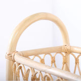 Boho Woven Rattan Bookcase 3-Tier Open Storage Display Shelving Wood in Natural-Bookcases & Bookshelves,Furniture,Office Furniture