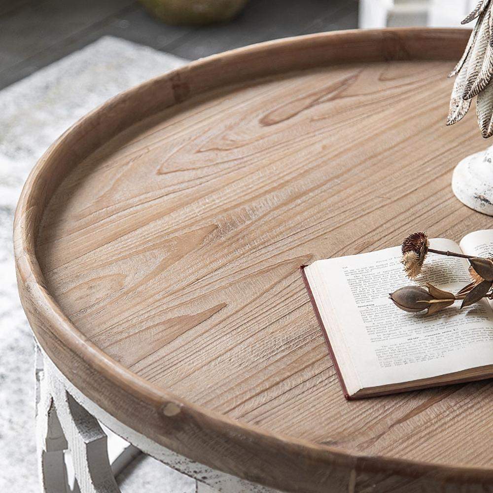 Retro Style White End Table Wooden Tray Tabletop Side Table-Richsoul-End & Side Tables,Furniture,Living Room Furniture