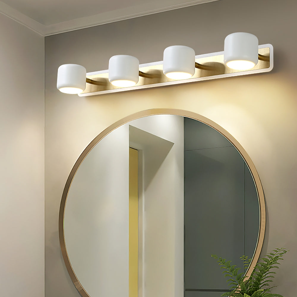 White LED Adjustable Gold Bath Vanity Light 4-Light Indoor Wall Light