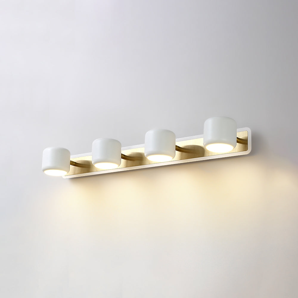 White LED Adjustable Gold Bath Vanity Light 4-Light Indoor Wall Light