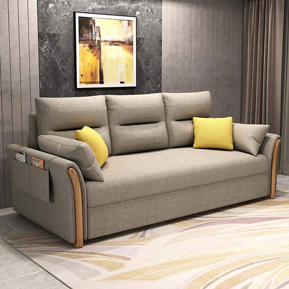 Full Sleeper Sofa Cotton&linen Upholstered Convertible Sofa with Storage 3 Function-Richsoul-Daybeds,Furniture,Living Room Furniture