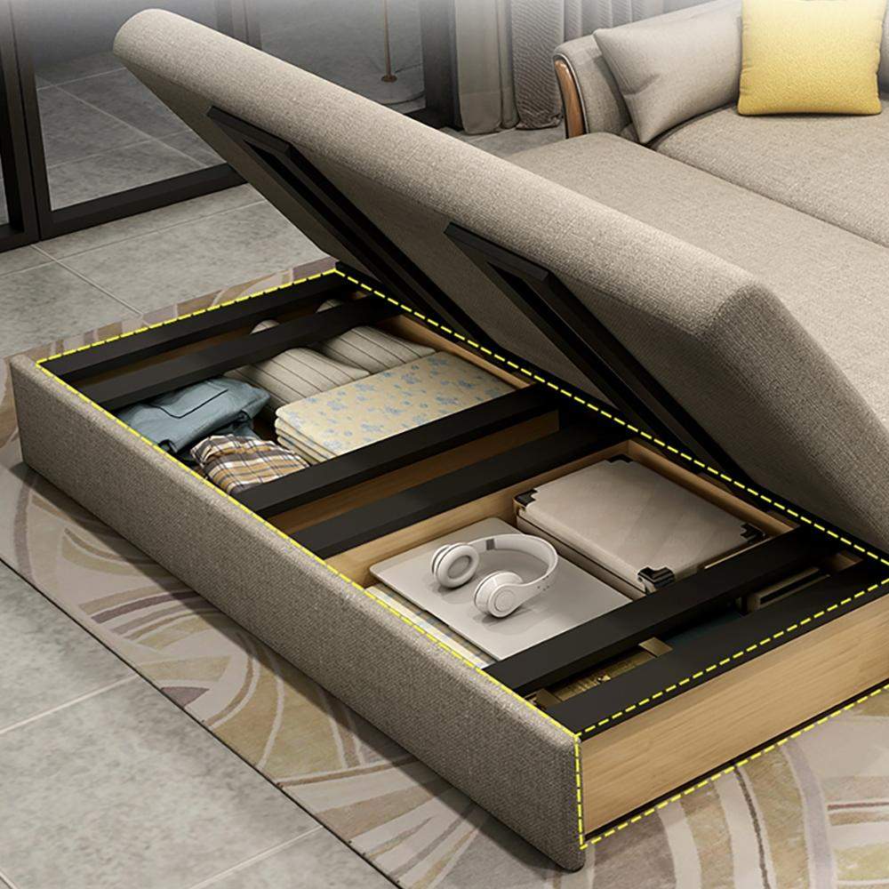 Full Sleeper Sofa Cotton&linen Upholstered Convertible Sofa with Storage 3 Function-Richsoul-Daybeds,Furniture,Living Room Furniture
