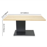 63" Rectangular Dining Table Modern Industrial Table
