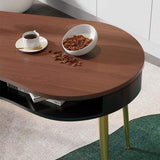 Mid Century Modern Curved Office Desk Computer Desk with Shelf & Storage-Desks,Furniture,Office Furniture