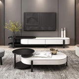 Lift Top Storage Lacquer Coffee Table And Side Table Set in White & Black-Richsoul-Coffee Tables,Furniture,Living Room Furniture