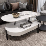 Lift Top Storage Lacquer Coffee Table And Side Table Set in White & Black-Richsoul-Coffee Tables,Furniture,Living Room Furniture