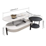 Lift Top Storage Lacquer Coffee Table And Side Table Set in White & Black-Richsoul-Coffee Tables,Furniture,Living Room Furniture
