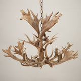 Faux Antler 43" Wide Rustic Cascade Antler Chandelier 8 Candle Lights
