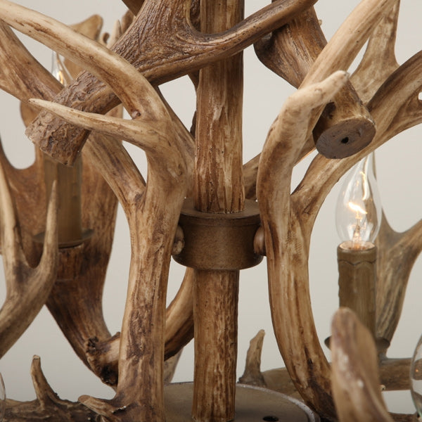 Faux Antler 43" Wide Rustic Cascade Antler Chandelier 8 Candle Lights