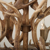 Faux Antler 43" Wide Rustic Cascade Antler Chandelier 8 Candle Lights
