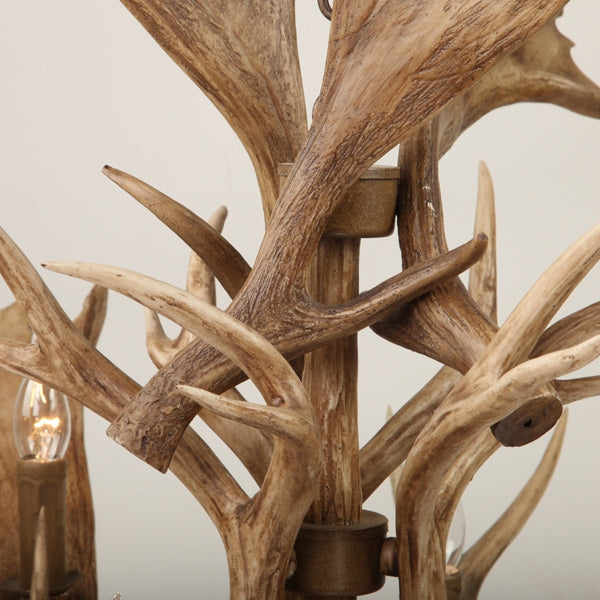 Faux Antler 43" Wide Rustic Cascade Antler Chandelier 8 Candle Lights