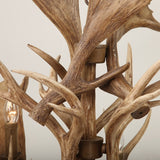 Faux Antler 43" Wide Rustic Cascade Antler Chandelier 8 Candle Lights
