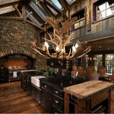 Faux Antler 43" Wide Rustic Cascade Antler Chandelier 8 Candle Lights