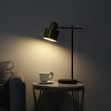 Modern Table Lamp with Wireless Charger USB 1-Light Desktop Touch Lamp in Black & Gold
