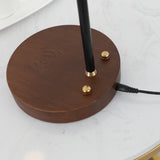 Modern Table Lamp with Wireless Charger USB 1-Light Desktop Touch Lamp in Black & Gold
