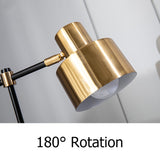 Modern Table Lamp with Wireless Charger USB 1-Light Desktop Touch Lamp in Black & Gold