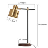 Modern Table Lamp with Wireless Charger USB 1-Light Desktop Touch Lamp in Black & Gold