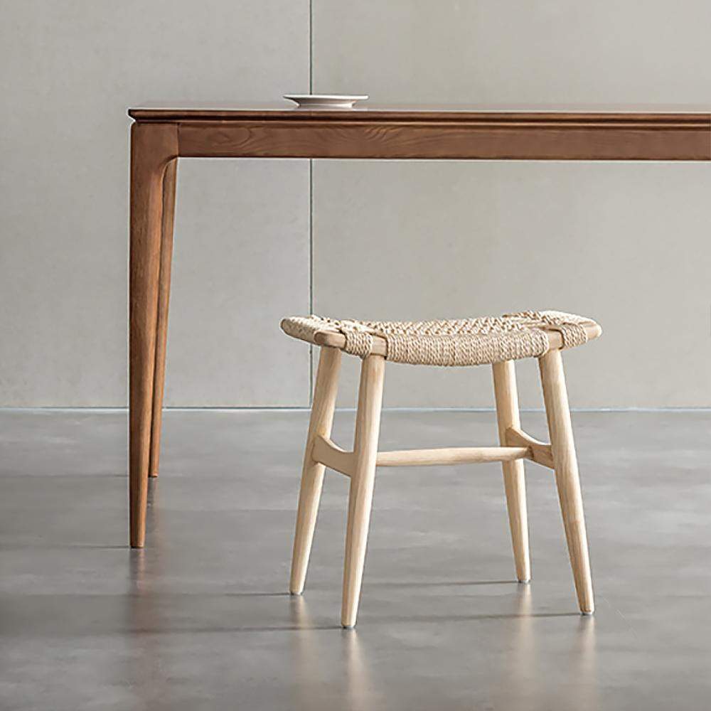 Natural Rattan Ash Wood Stool Ottoman Stool-Furniture,Living Room Furniture,Ottomans & Benches
