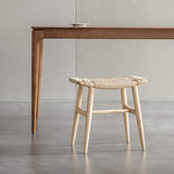 Natural Rattan Ash Wood Stool Ottoman Stool-Furniture,Living Room Furniture,Ottomans & Benches