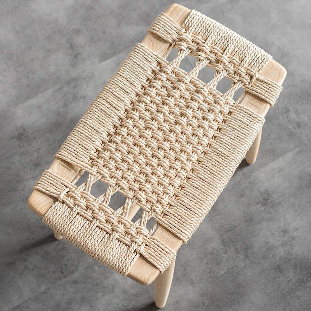 Natural Rattan Ash Wood Stool Ottoman Stool-Furniture,Living Room Furniture,Ottomans & Benches