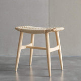 Natural Rattan Ash Wood Stool Ottoman Stool-Furniture,Living Room Furniture,Ottomans & Benches