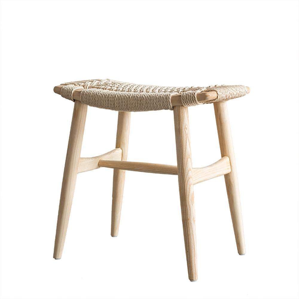 Natural Rattan Ash Wood Stool Ottoman Stool-Furniture,Living Room Furniture,Ottomans & Benches