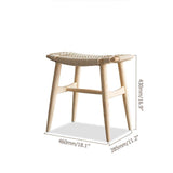 Natural Rattan Ash Wood Stool Ottoman Stool-Furniture,Living Room Furniture,Ottomans & Benches