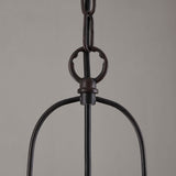Industrial 1-Light Rust Metal Glass Lantern Pendant Light