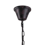 Industrial 1-Light Rust Metal Glass Lantern Pendant Light