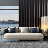 Modern Mid-Century Upholstered Sofa White & Gray Linen Brushed  Microfiber Leather Sofa-Richsoul-Furniture,Living Room Furniture,Sofas & Loveseats