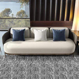 Modern Mid-Century Upholstered Sofa White & Gray Linen Brushed  Microfiber Leather Sofa-Richsoul-Furniture,Living Room Furniture,Sofas & Loveseats