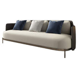 Modern Mid-Century Upholstered Sofa White & Gray Linen Brushed  Microfiber Leather Sofa-Richsoul-Furniture,Living Room Furniture,Sofas & Loveseats