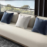 Modern Mid-Century Upholstered Sofa White & Gray Linen Brushed  Microfiber Leather Sofa-Richsoul-Furniture,Living Room Furniture,Sofas & Loveseats